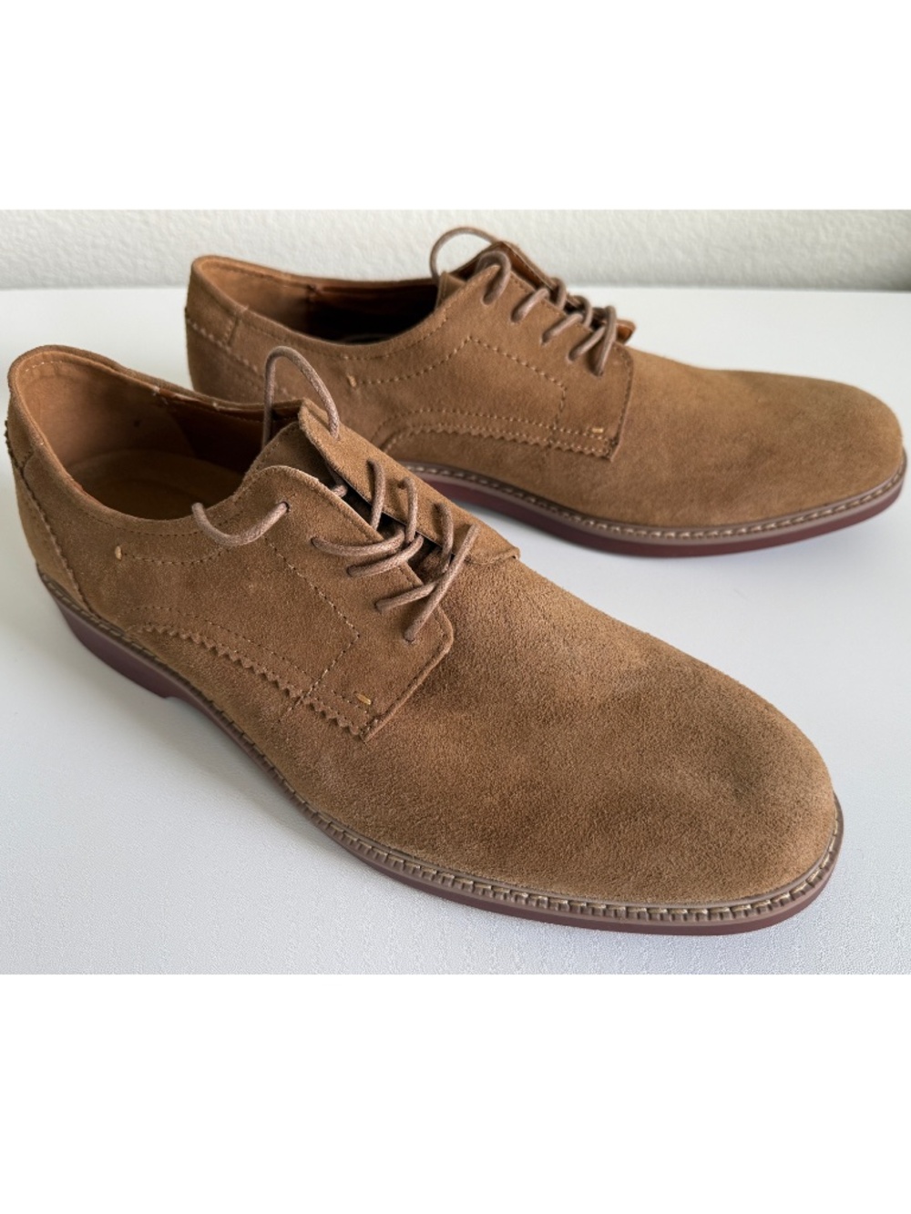 Brown Vintage Suede Men's Oxford lace up shoes G.H. Bass & Co size 13D